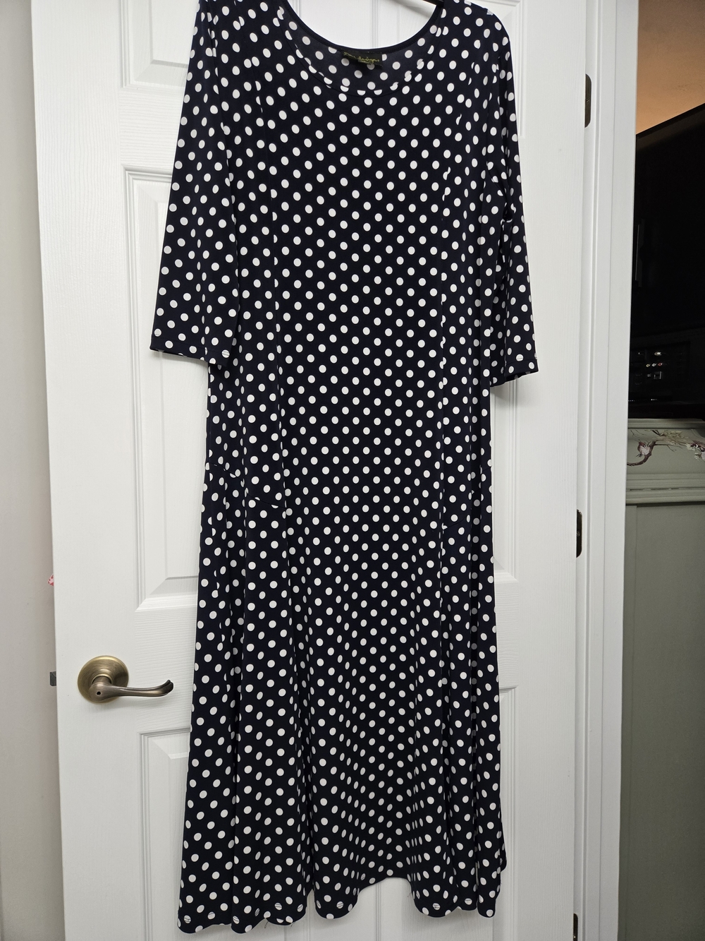 Polka Dot Navy and White Maxi Dress